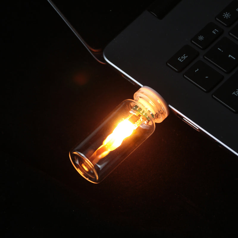 Arenzza USB Realistic Flame Ambient Lamp in houseware, showing a flickering flame effect on a modern lamp base.