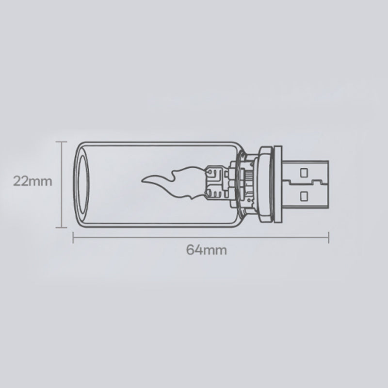 Arenzza USB Realistic Flame Ambient Lamp displaying a warm, flickering flame effect in a modern houseware and kitchen setting