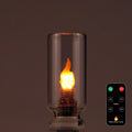 Arenzza USB Realistic Flame Ambient Lamp in houseware and kitchen, showing a flickering flame effect on a sleek black base.