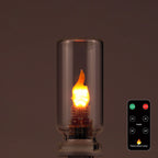 Arenzza USB Realistic Flame Ambient Lamp in houseware and kitchen, showing a flickering flame effect on a sleek black base.