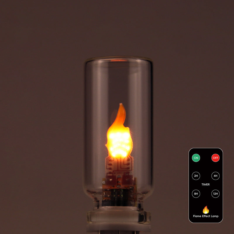 Arenzza USB Realistic Flame Ambient Lamp in houseware and kitchen, showing a flickering flame effect on a sleek black base.
