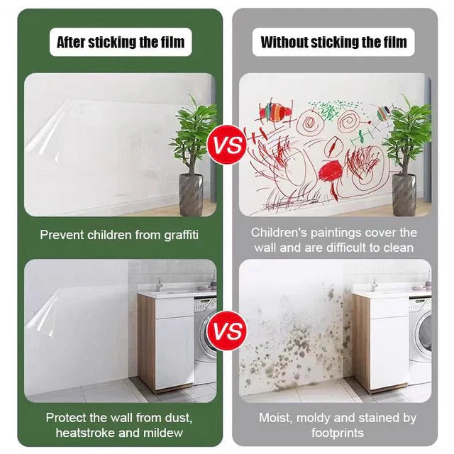 Arenzza transparent waterproof anti-oil static adsorption wall stickers for kitchen and houseware applications, showcasing a sleek, clear design.