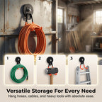 Arenzza heavy-duty magnetic double-claw hook attached to a metal surface for kitchen or houseware organization.