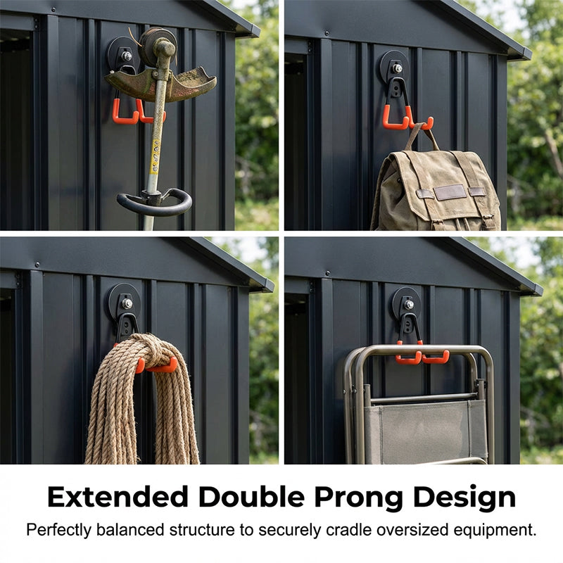 Arenzza heavy-duty magnetic double-claw hook attached to a metal surface for kitchen or houseware organization.