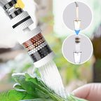 Arenzza faucet filter installed on a kitchen tap, showcasing clear water flow and filter cartridge for enhanced tap water quality.