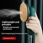 Aarenza mini portable handheld steamer for clothes, compact houseware and kitchen gadget with a water tank and steam nozzle.
