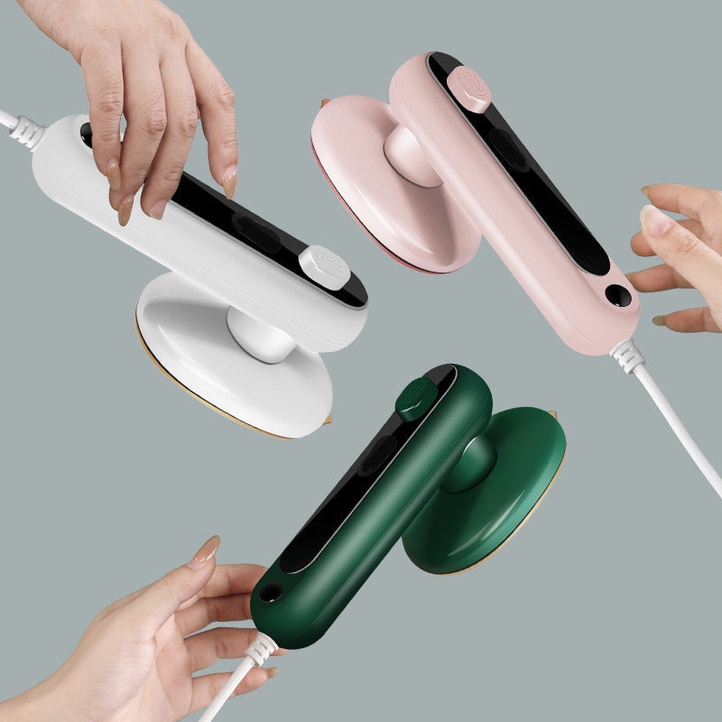 Aarenza mini portable handheld steamer for clothes, compact houseware and kitchen appliance with a white body and ergonomic handle.