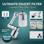 Arenzza 1080° rotating faucet extender aerator attached to kitchen faucet, enhancing water flow and coverage for houseware and kitchen use.