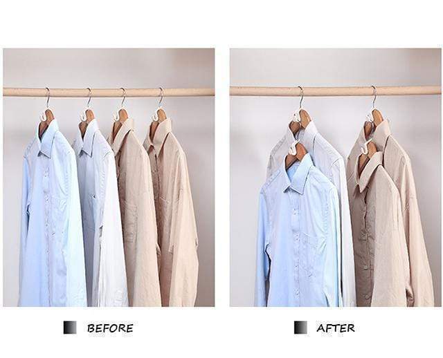 Arenzza space-saving hanger connector hooks for closets, sturdy metal hooks used to double closet space and organize clothing.