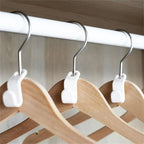 Arenzza space-saving hanger connector hooks for closets, sturdy metal hooks that double closet space and are easy to install.