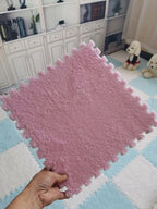 Colorful plush patchwork foam floor mat by Arenzza, ideal for kitchen or houseware use, soft and cushioned for comfort.
