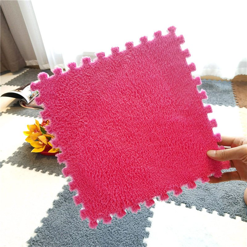 Arenzza plush patchwork foam floor mat with colorful quilted design, ideal for houseware and kitchen spaces.