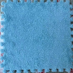 Arenzza plush patchwork foam floor mat with colorful squares, soft and cushioned for household and kitchen use.