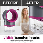 Arenzza 360° UV light mosquito trap for home, with a sleek design, capturing mosquitoes indoors in a houseware and kitchen setting.