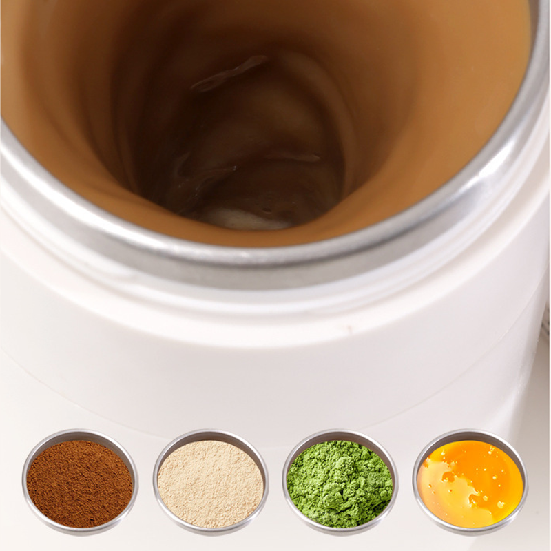 Arenzza rechargeable self-stirring mug with lid for houseware and kitchen, showing the mug with a lid and built-in stirring mechanism.