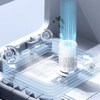 Arenzza compact home air purifier for allergy relief, dust and pet hair removal, quiet and energy-efficient for house use.