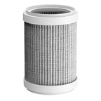 Arenzza compact home air purifier in white, showing air intake and filter, designed for allergy relief and dust removal.