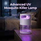 Arenzza UV mosquito killer lamp with USB connection, quiet operation, chemical-free design, suitable for home use.