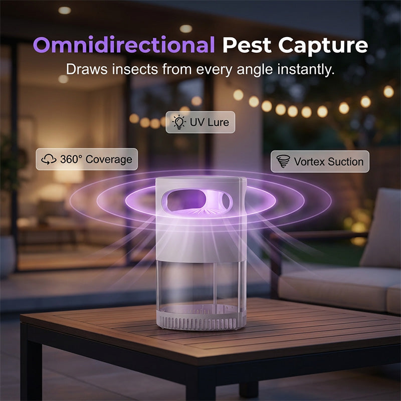 Arenzza UV mosquito killer lamp, USB-powered houseware device with a sleek design, used to attract and eliminate mosquitoes silently.
