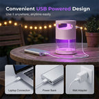 Arenzza UV mosquito killer lamp in black, USB-powered, quiet design for indoor use, chemical-free mosquito trapping device.