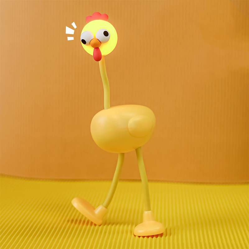 Aarenza flexible poseable chicken desktop lamp in vibrant colors, designed for houseware and kitchen use.
