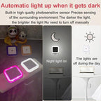 Arenzza LED smart light control sensor for energy-saving lamps, mounted on a wall in a modern kitchen setting.