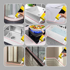 White waterproof caulk with scraper from Arenzza, ideal for sealing and repairs in houseware and kitchen projects.