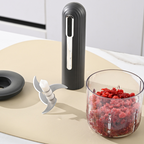 Arenzza wireless electric meat grinder for home use, compact kitchen appliance with stainless steel grinding plates and control buttons