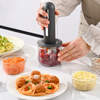 Arenzza wireless electric meat grinder for home use, compact kitchen appliance with stainless steel grinding plates and control buttons.