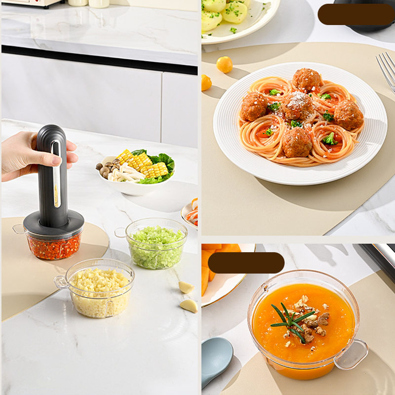 Arenzza home wireless electric meat grinder for kitchen use, showing the compact black and stainless steel appliance on a countertop.