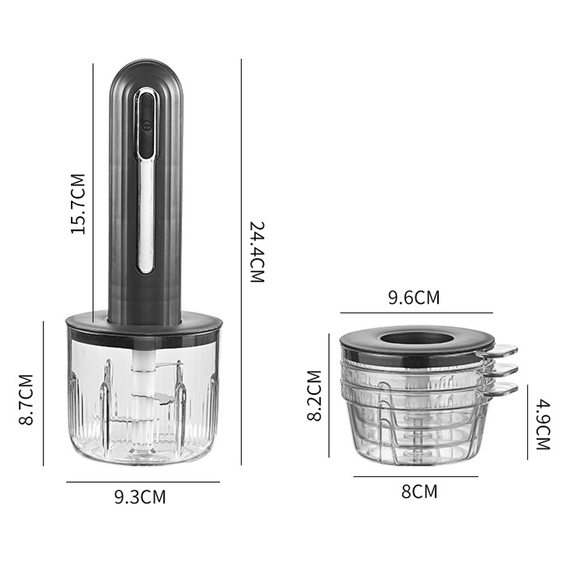 Aarenza wireless electric meat grinder for home use, black kitchen appliance with stainless steel grinding plate and control buttons