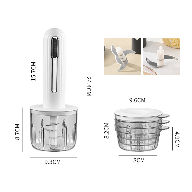 Arenzza home wireless electric meat grinder for kitchen use, showing the compact black and silver appliance on a countertop.