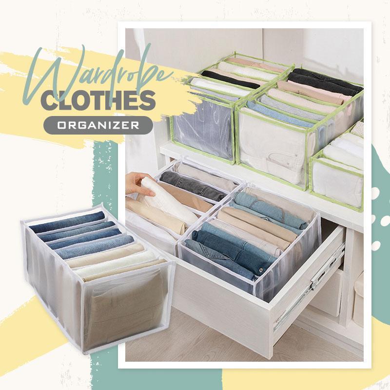 Arenzza wardrobe clothes organizer with multiple compartments for efficient storage of shirts, pants, and accessories.
