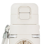 Arenzza portable cooling fan water bottle with built-in fan and water reservoir, ideal for outdoor cooling and hydration.