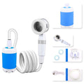 A portable camping shower with water pump, compact houseware and kitchen essential from Arenzza for outdoor hygiene.