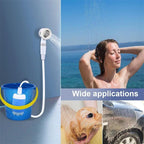 Arenzza portable camping shower with water pump, compact houseware and kitchen item for outdoor showering on camping trips.