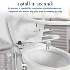 Arenzza dual nozzle bidet washer with self-cleaning features, installed on a toilet for hygiene and enhanced personal cleanliness.