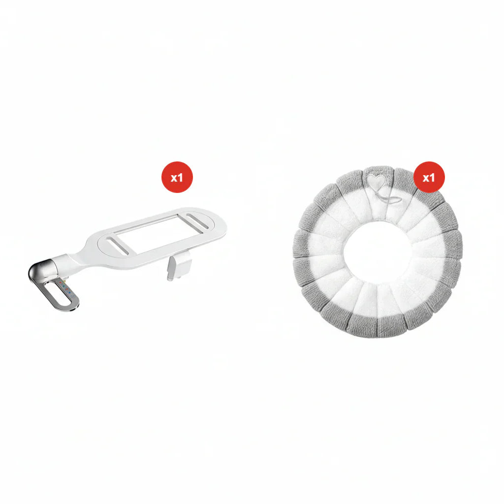 Arenzza dual nozzle bidet washer with self-cleaning function, easy installation, designed for improved bathroom hygiene.
