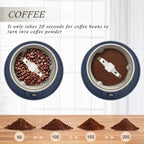 Arenzza portable coffee and spice grinder with stainless steel blades for grinding beans, spices, and herbs in a compact houseware design.
