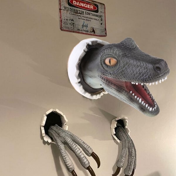 Arenzza 3D dinosaur wall hanging decoration for houseware and kitchen, featuring a detailed, colorful dinosaur design.