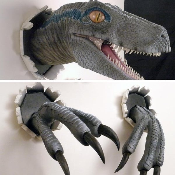 Aarenza 3D Dinosaur wall hanging decoration for house or kitchen, featuring a colorful, textured dinosaur design.
