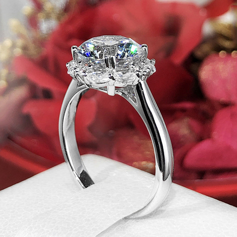 Aarenza moissanite solitaire ring showcasing a sparkling center stone set in elegant jewelry design.