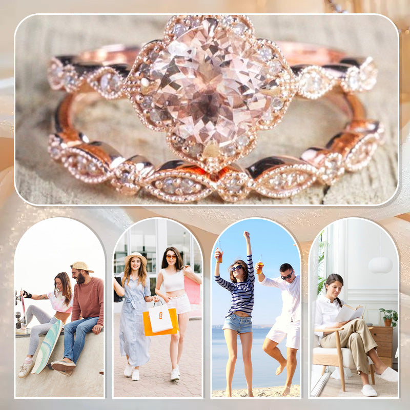 Elegant rose gold ring from Arenzza, showcasing intricate design and shiny finish, perfect as a jewelry accessory.