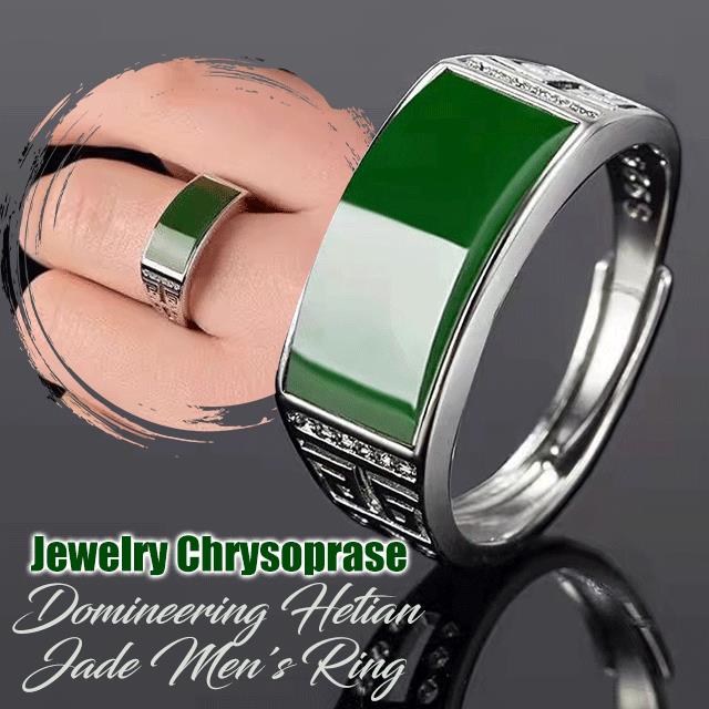 Adjustable Hetian ring by Arenzza, a stylish jewelry accessory for men and women with a sleek design and smooth finish.