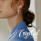 A pair of Arenzza crystal tassel earrings with sparkling crystal strands and silver hooks, perfect for stylish jewelry accessories.