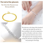 Arenzza Phoenix Tail Plume bracelet featuring vibrant feather accents and intricate silver chain jewelry accessory.