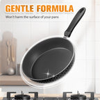 Arenzza Powerful Burnt Residue Remover Paste on a kitchen cookware surface, showcasing its cleaning effectiveness for burnt stains.