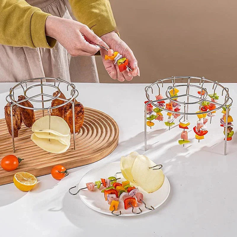 Arenzza kitchen air fryer vertical kebab grill with free heat-resistant anti-scald gloves for safe handling.