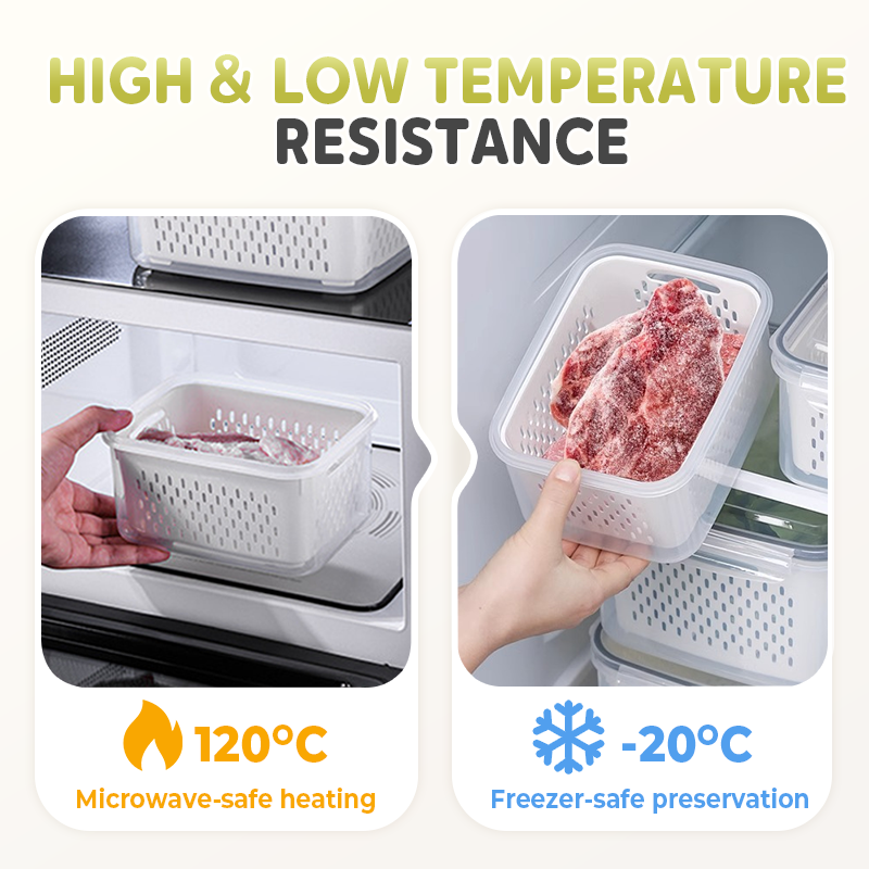 Arenzza 2-in-1 food container with lid, showcasing airtight seal and microwave-safe design for fresh food storage in the kitchen.