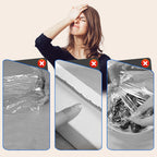 Arenzza easy-cut stretch clear food wrap in kitchen, showing the transparent, flexible plastic wrap ready for covering food containers.